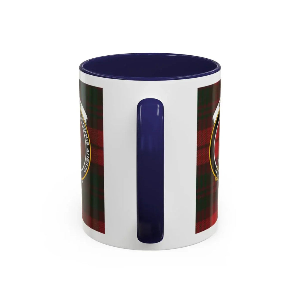 MacNab Scottish tartan clan crest mug — 15 oz with navy handle and interior