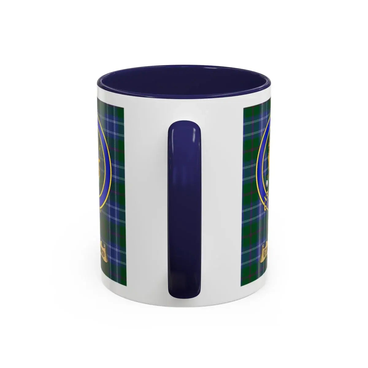 Eckfoord clan crest mug shown in 11 oz and 15 oz sizes