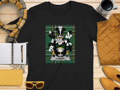 Lowry Family Crest Tartan T-Shirt - Celtic Ancestry Gifts