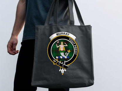 Murray Scottish Clan Crest Tartan Tote Bags - Celtic Ancestry Gifts