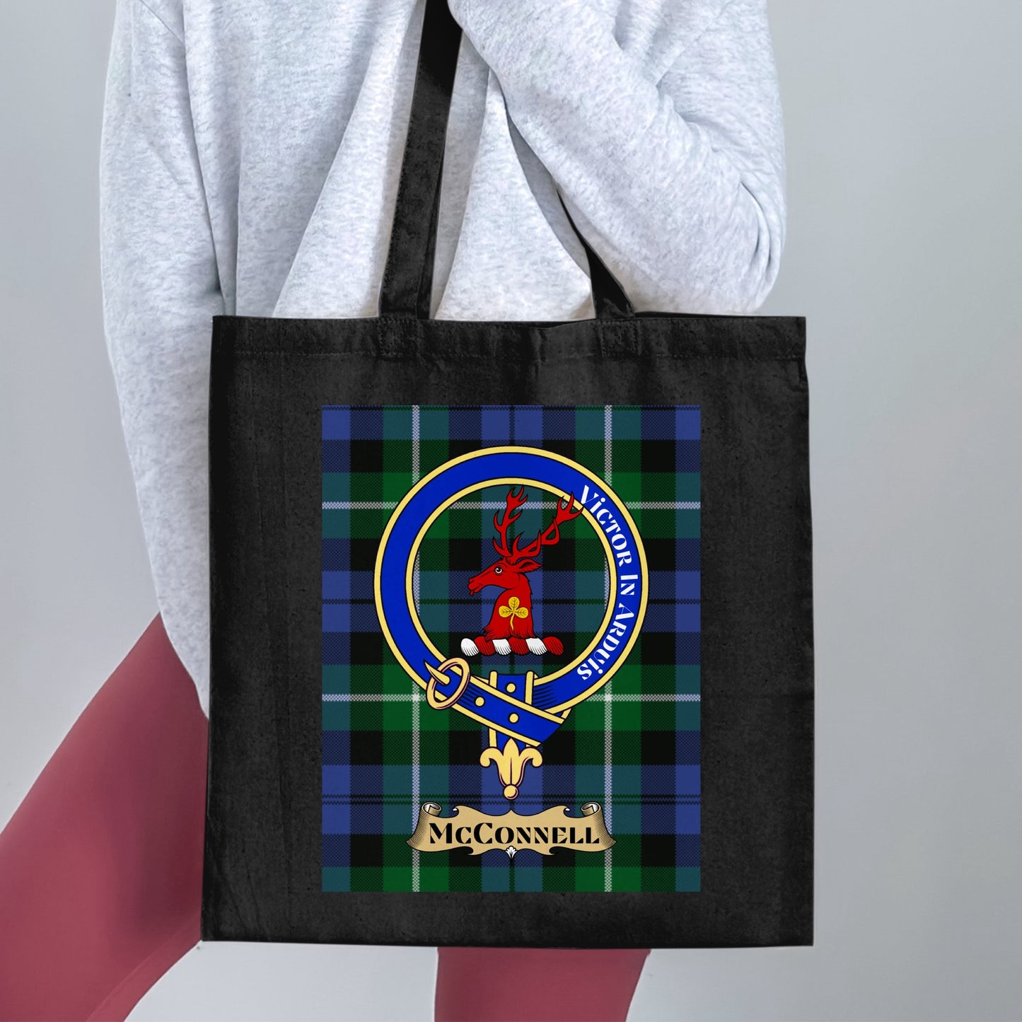 Clan McConnell Scottish Crest Tartan Tote Bag - Living Stone Gifts