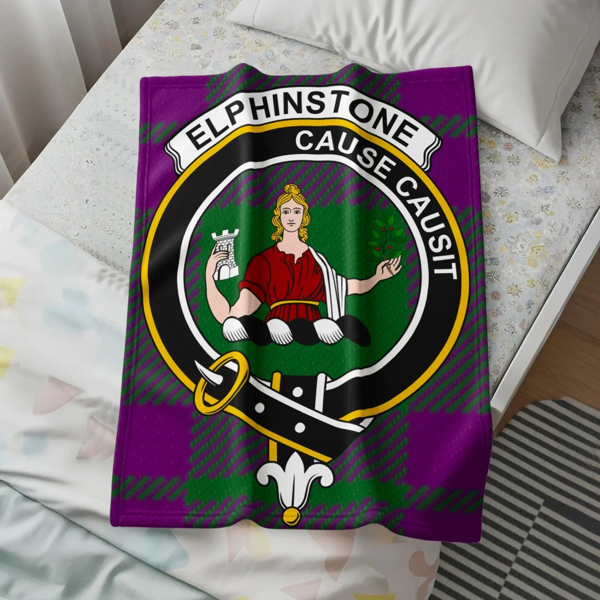 Elphinstone Cause Causit Crest Purple Blanket product type