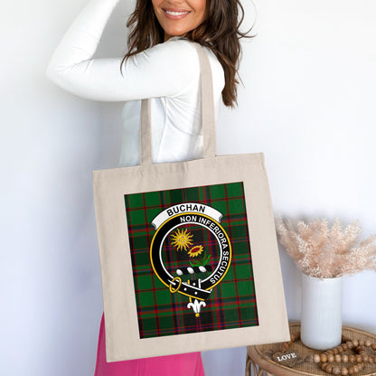 Buchan Clan Scottish Tartan Crest Tote Bag - Living Stone Gifts