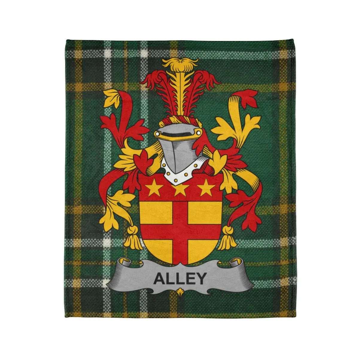 Personalized Family Crest Green Tartan Blanket product type