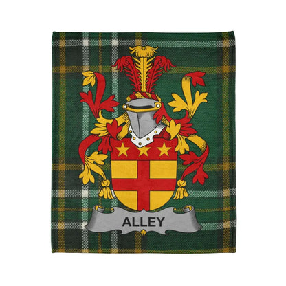 Personalized Family Crest Green Tartan Blanket product type