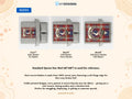 Ainslie woven blanket size guide comparing 52 × 37, 60 × 50 and 80 × 60 inches