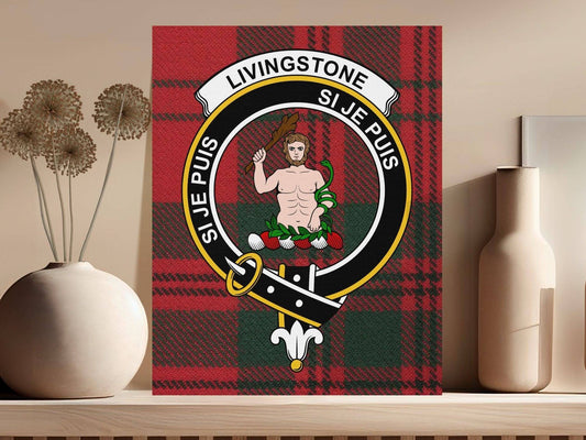 Livingstone Scottish Tartan Crest Canvas - Celtic Ancestry Gifts