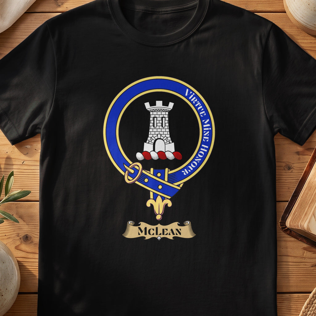 McLean Scottish clan crest T-shirt in Black