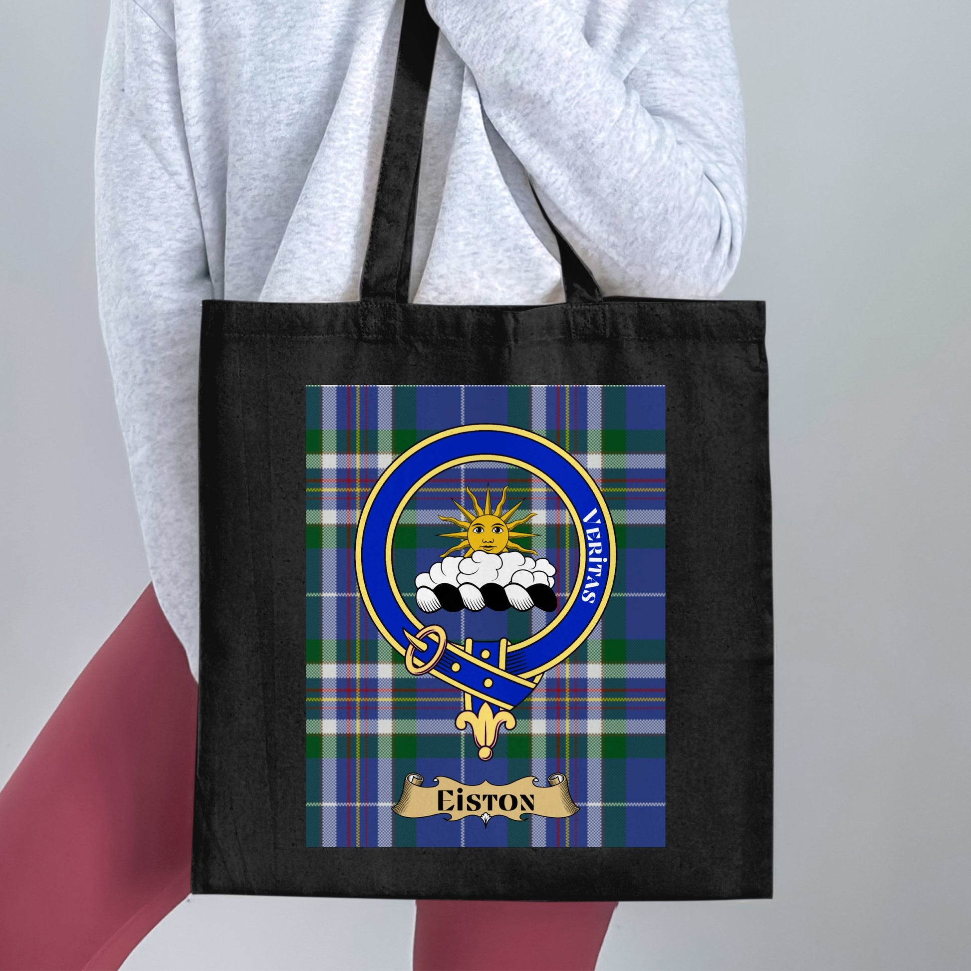 Clan Eiston Scottish Crest Tartan Tote Bag - Living Stone Gifts