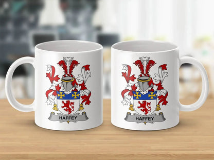 Haffey Irish Family Crest Unique Design Novelty Gift Mug - Celtic Ancestry Gifts