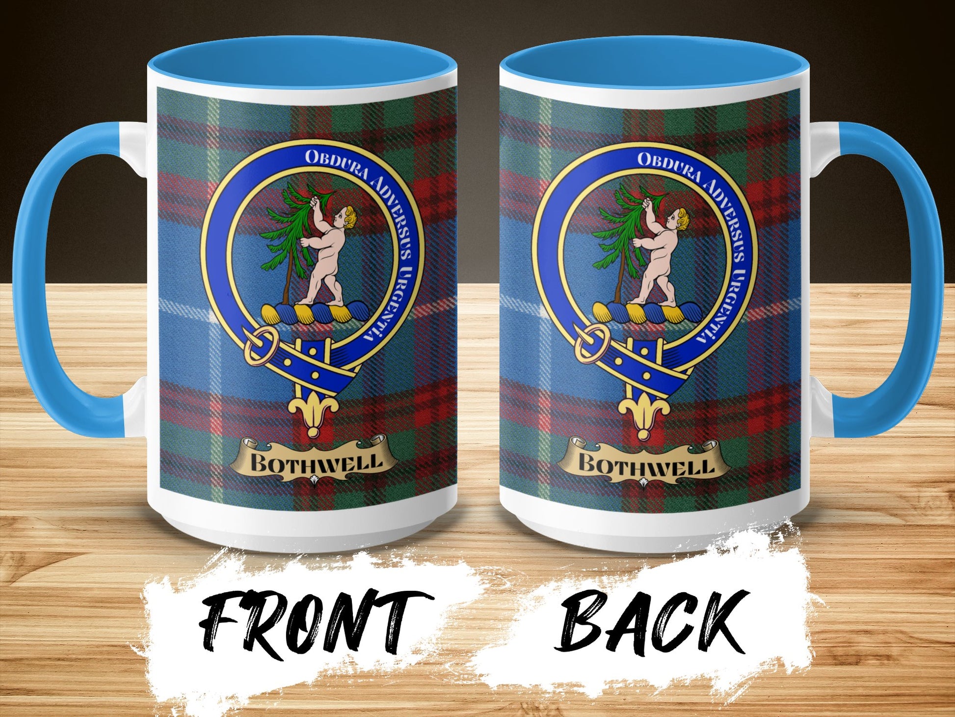 Bothwell Heritage Clan Crest Tartan Mug - Living Stone Gifts