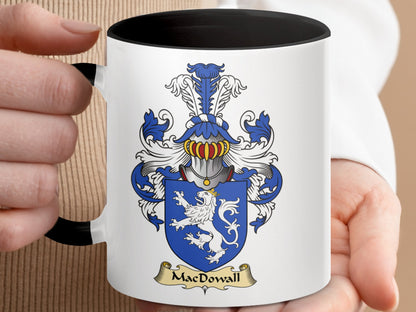 MacDowall Family Crest Coat of Arms Accent Coffee Mug - Living Stone Gifts