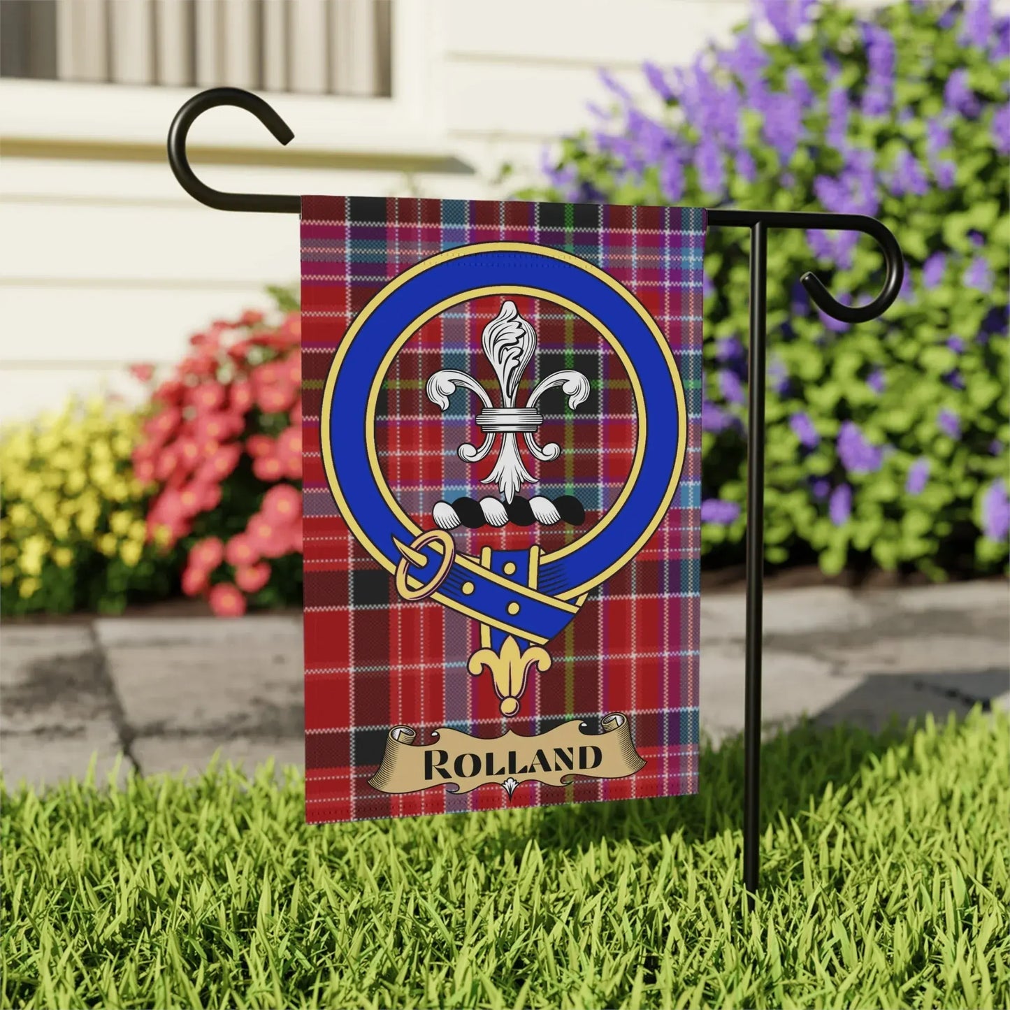 Rolland Tartan Fleur-de-Lis Crest Garden Flag product