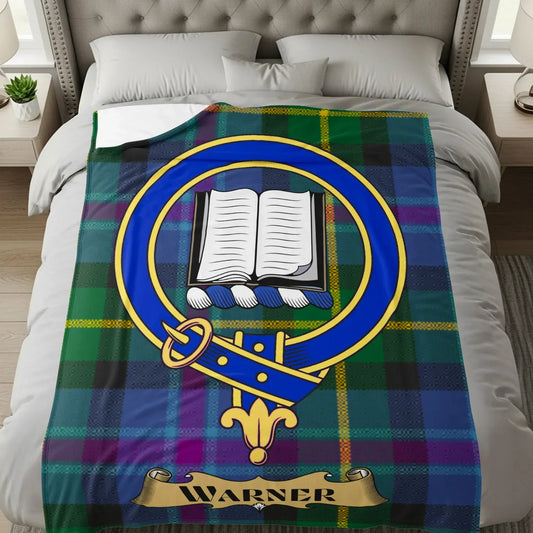 Colorful Tartan Blanket with Family Crest Throw Blanket product type