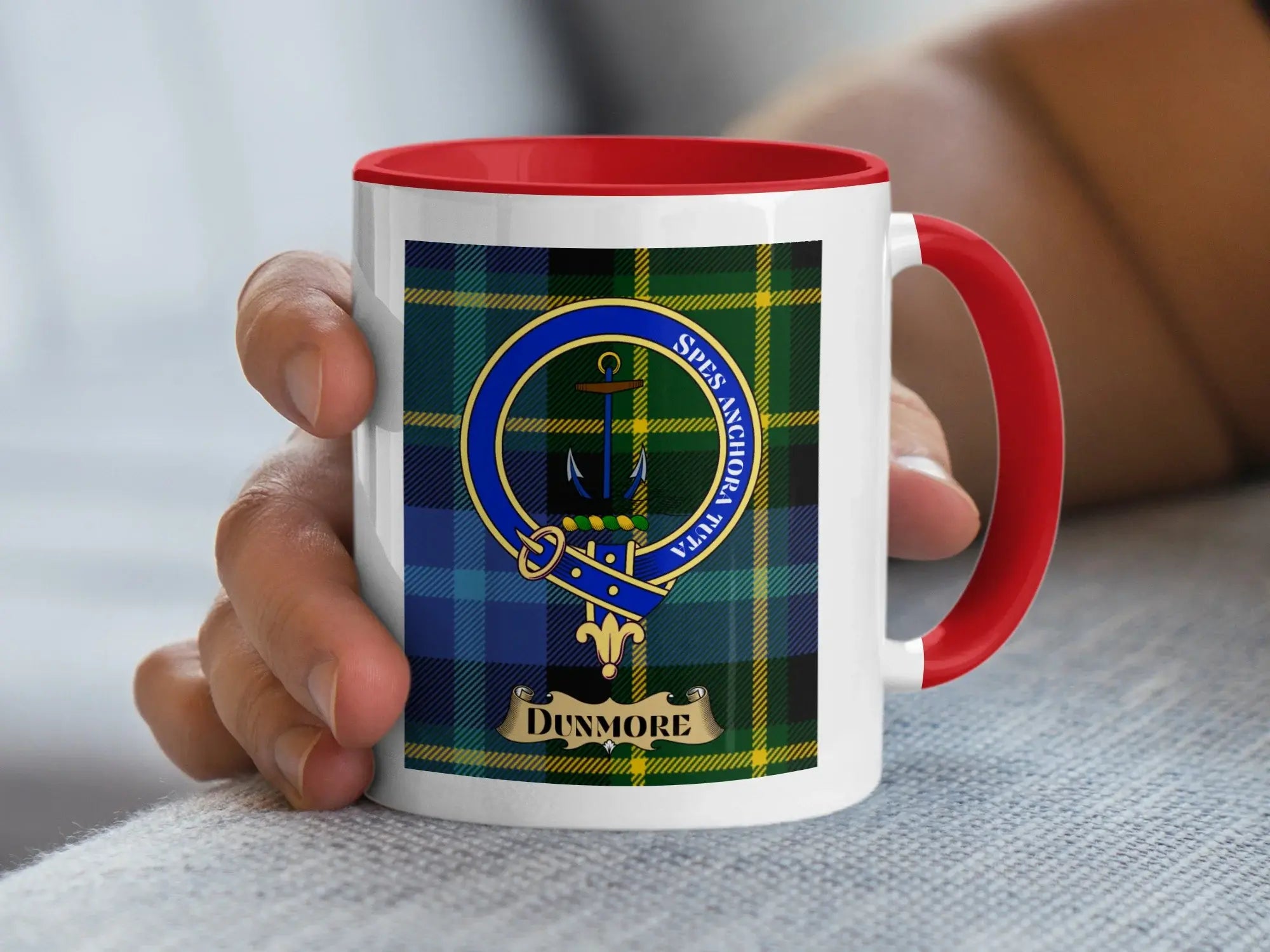 Dunmore family crest ceramic mug for everyday coffee and tea