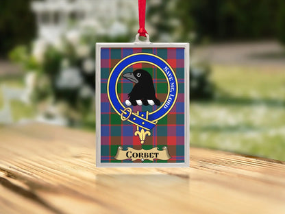 Scottish Clan Crest Corbet Tartan Plaque product