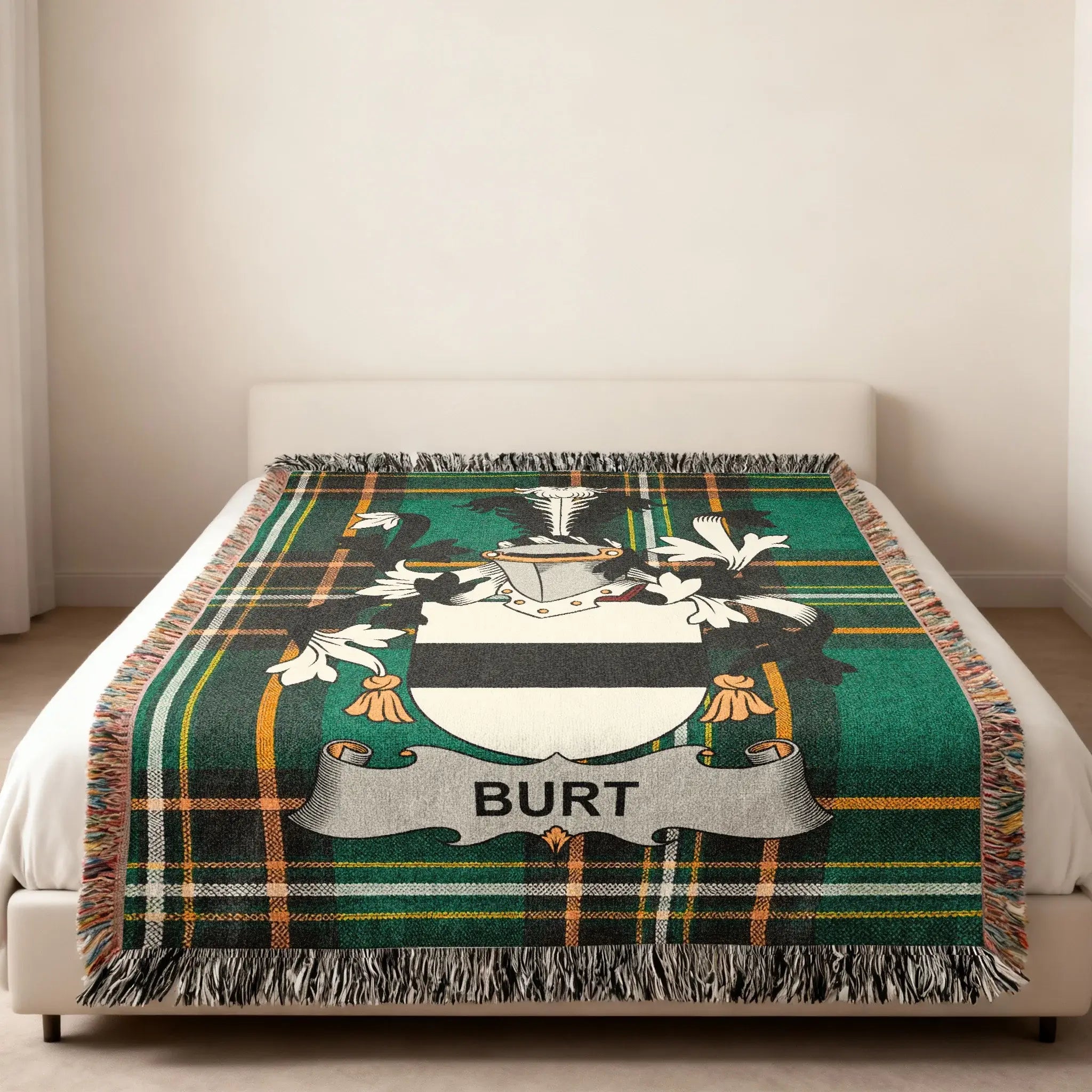 Burt Family Crest Plaid Green Tartan Blanket product type