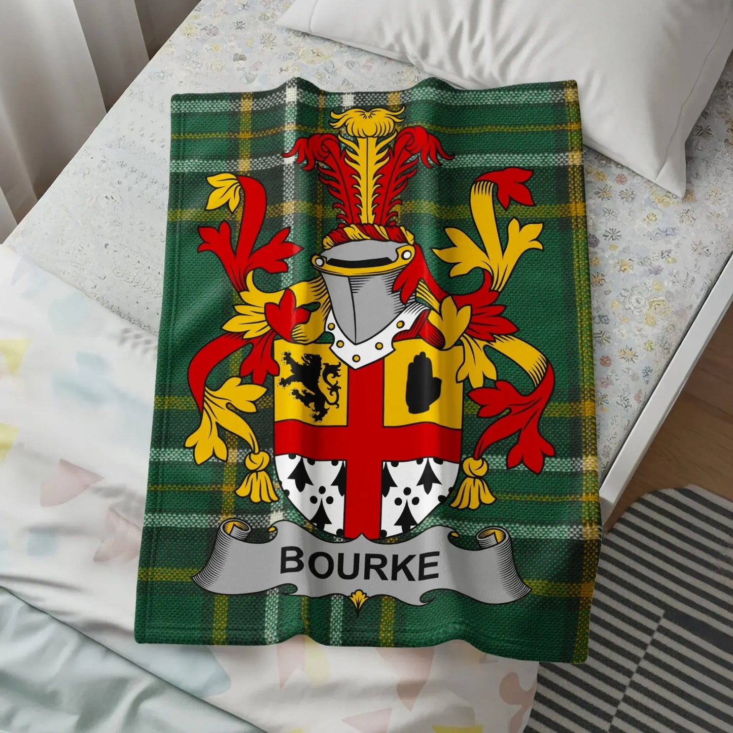 Bourke Clan Tartan Crest Blanket Home Decor product