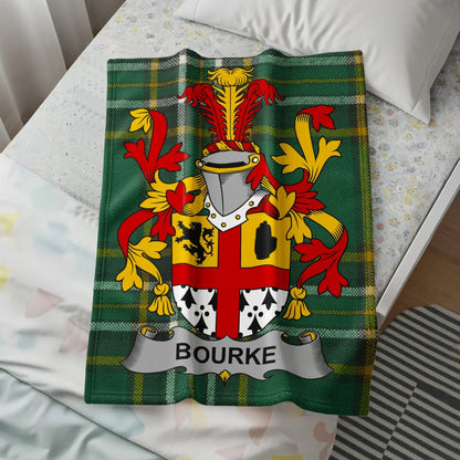 Bourke Clan Tartan Crest Blanket Home Decor product