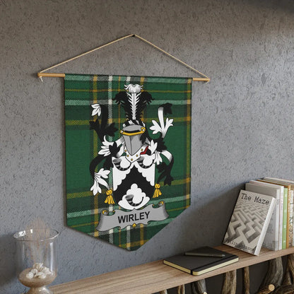 Family Crest Design on Green Tartan Wall Hanging product