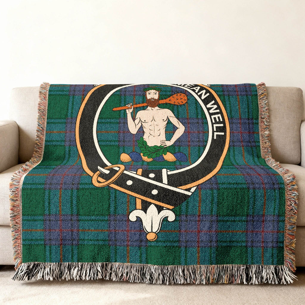 Clan Crest Plaid Blanket with Fringe Edges Blanket