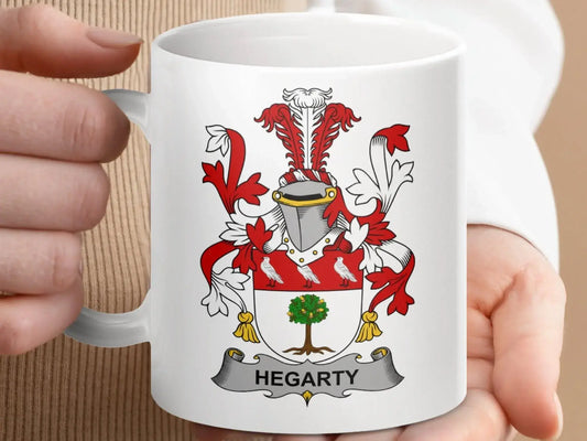 Hegarty Surname Irish Family Crest Heritage Mug - Celtic Ancestry Gifts