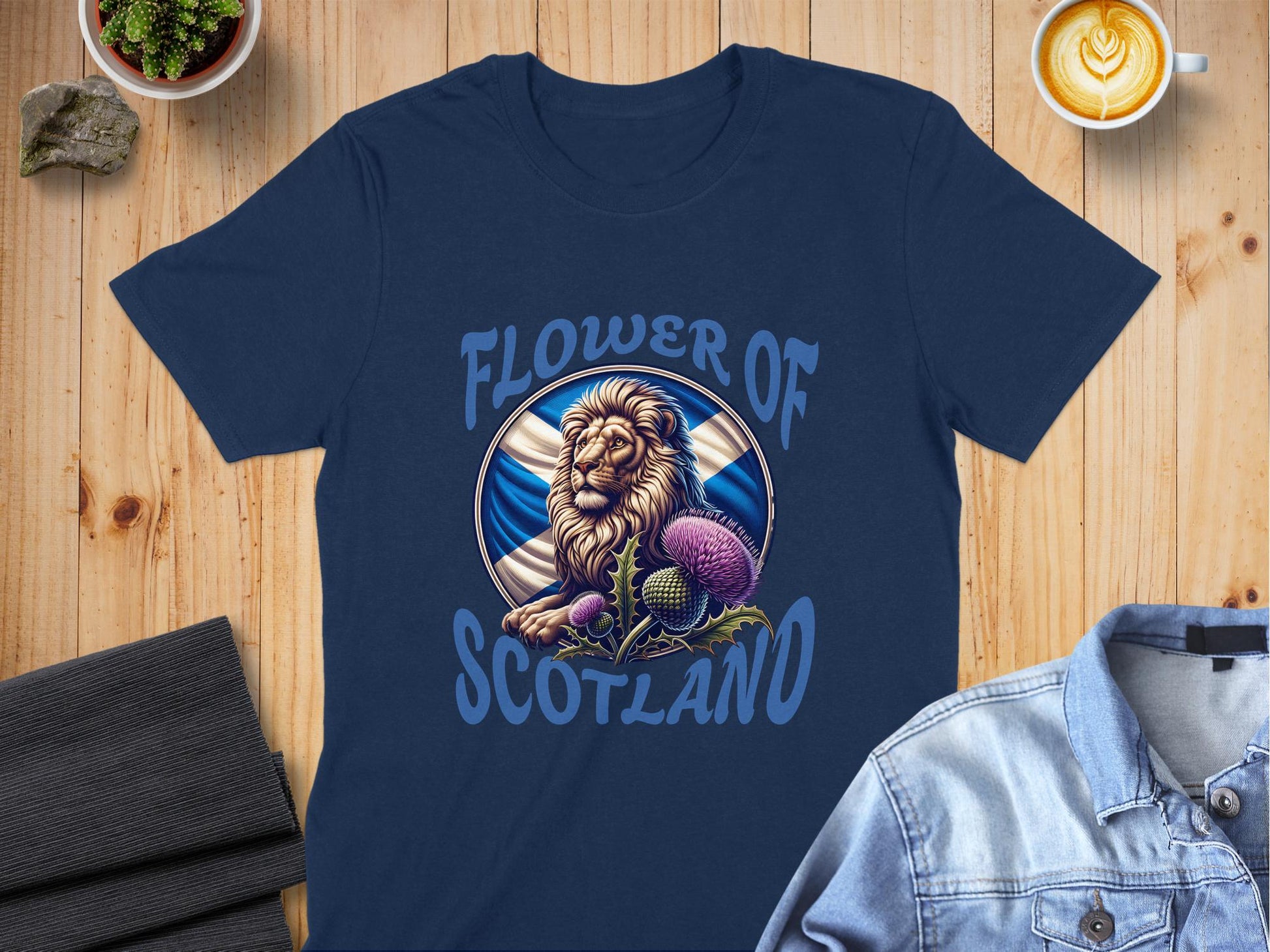 Flower of Scotland Lion and Thistle Graphic T-Shirt - Living Stone Gifts