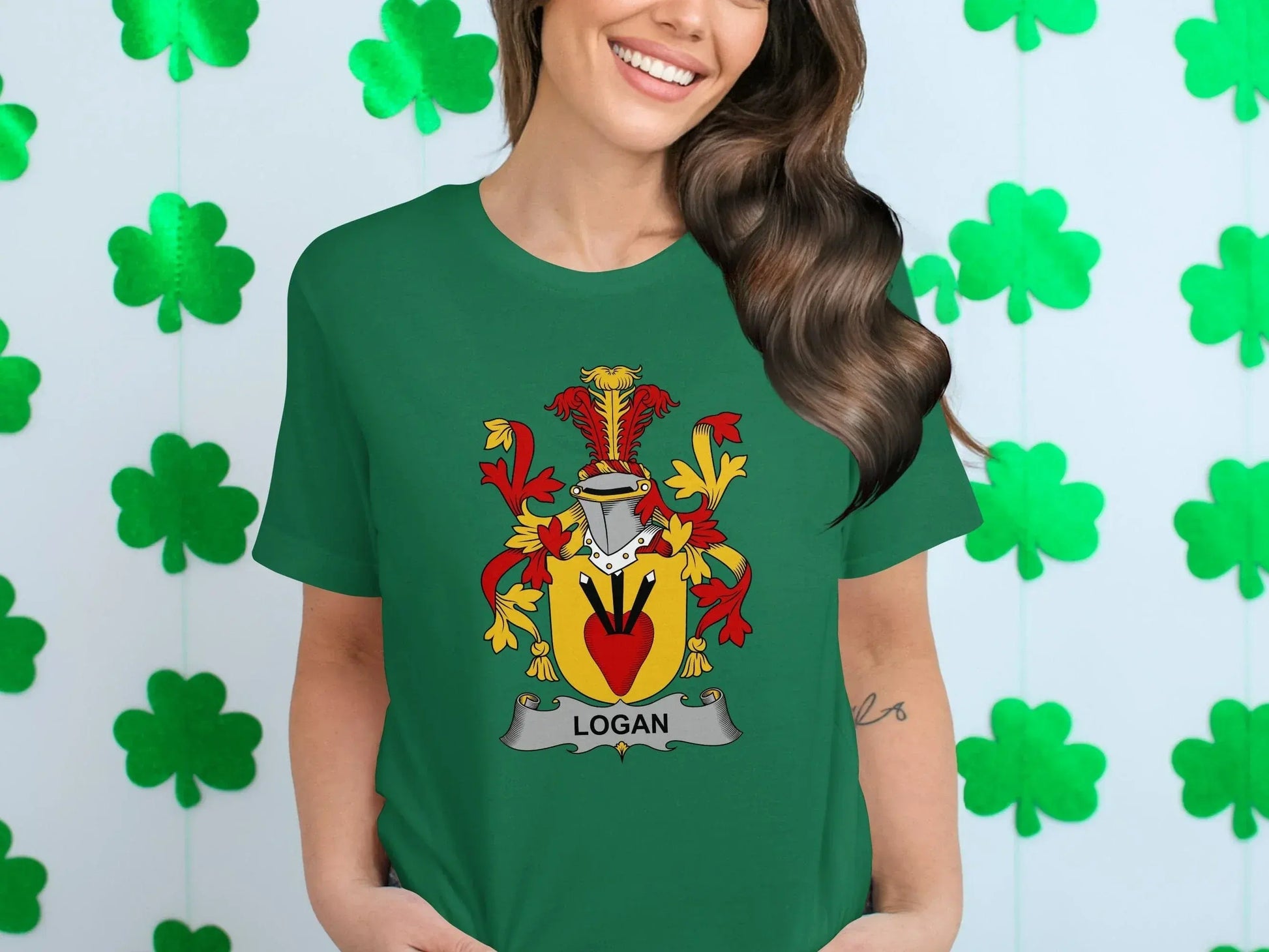 Logan Family Crest Green Print T-shirt product type