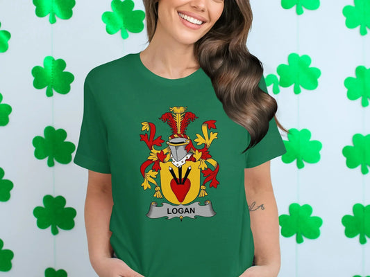 Logan Family Crest Green Print T-shirt product type