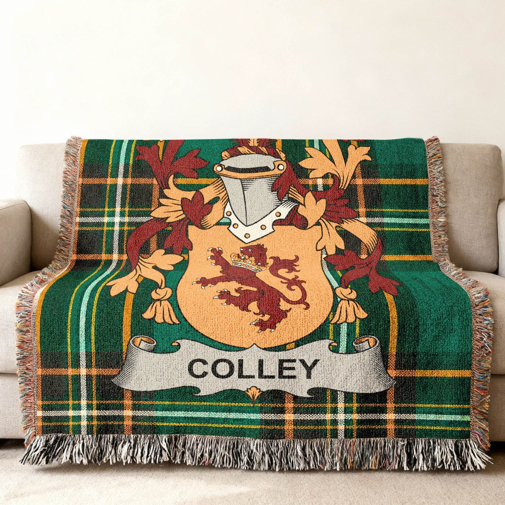 Colley Coat Arms Green Plaid Crowned Lion Blanket product type