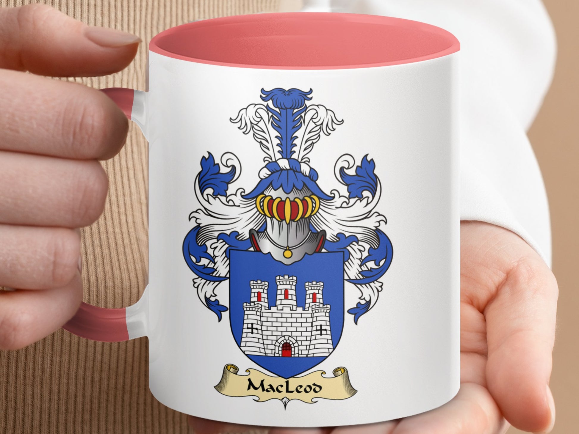 MacLeod Scottish Crest with Castle and Helm Mug - Living Stone Gifts