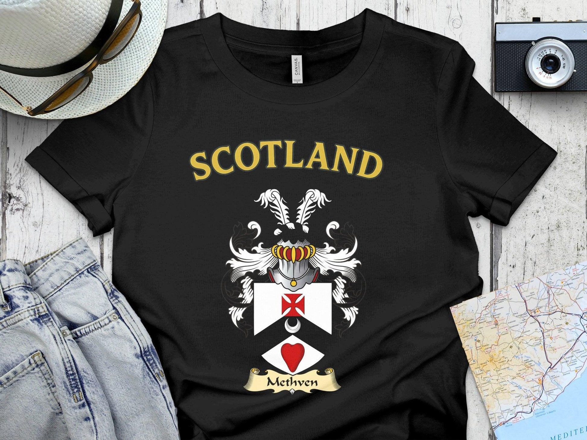 Methven Clan Family Crest Scotland T-Shirts - Celtic Ancestry Gifts