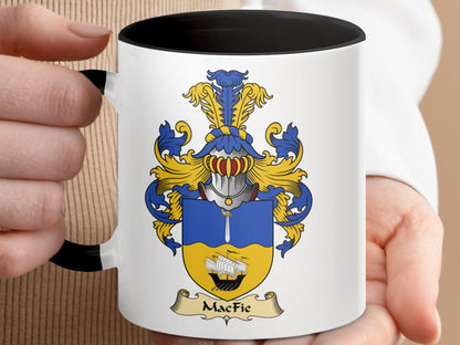 Macfie Heraldic Coat of Arms Emblem Accent Coffee Mug - Living Stone Gifts