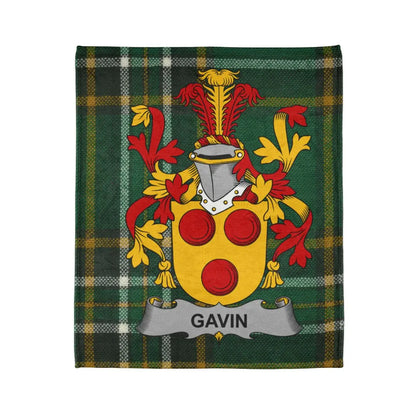 Gavin Family Crest with Plaid Background Blanket product