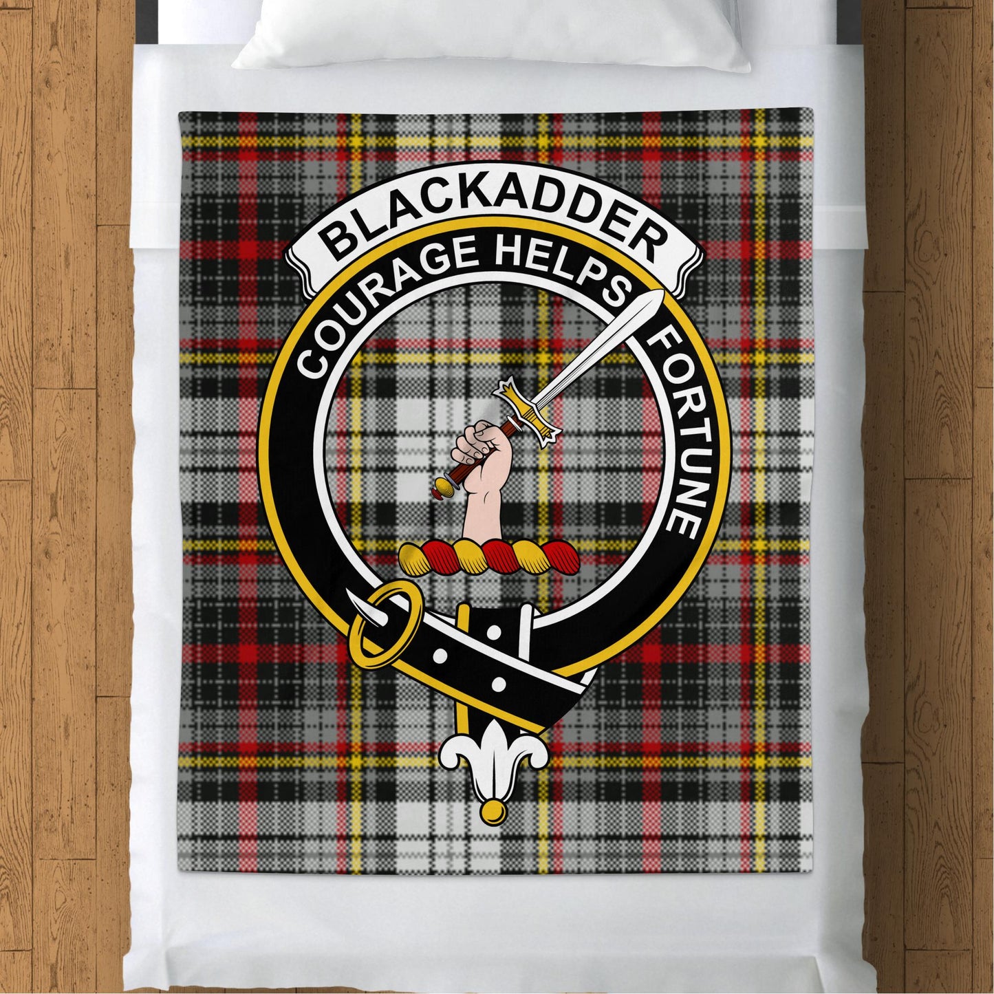 Scottish Clan Blackadder Crest Tartan Throw Blanket - Living Stone Gifts