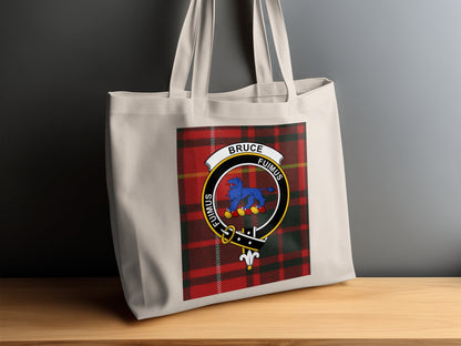 Bruce clan Scottish tartan crest Tote Bag - Living Stone Gifts