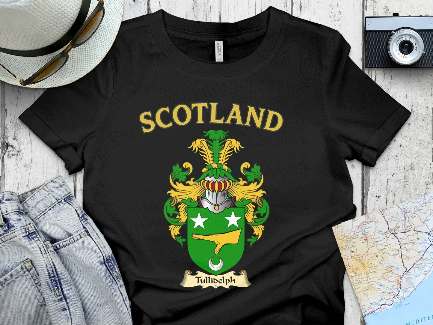 Scotland Tullidelph Crest Graphic Black T-Shirt product type