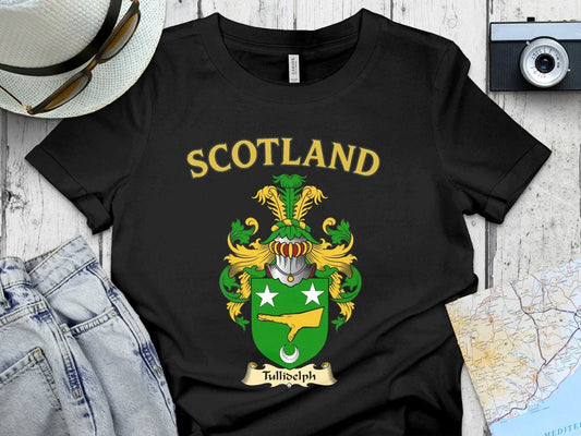Scotland Tullidelph Crest Graphic Black T-Shirt product type