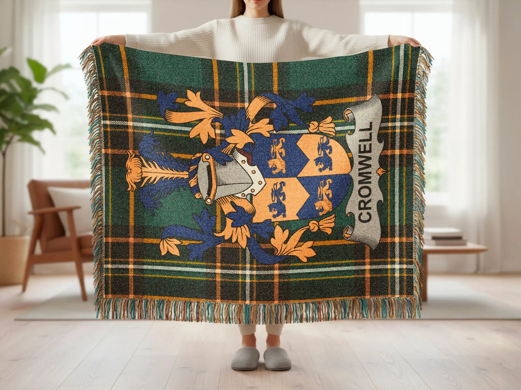 Cromwell Family Crest Tartan Plaid Throw Blanket product type