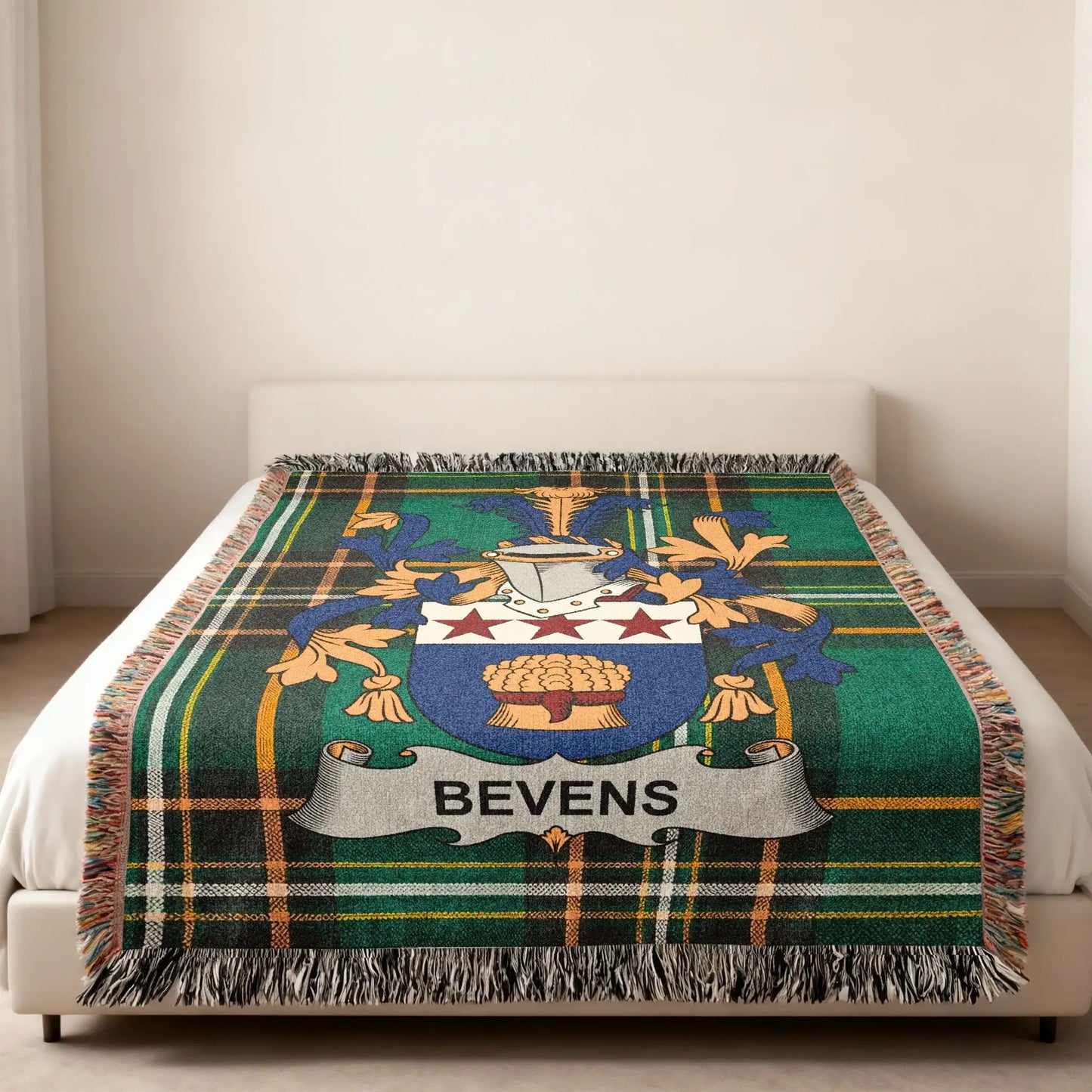 Bevens Family Crest Tartan Plaid Decorative Throw product type