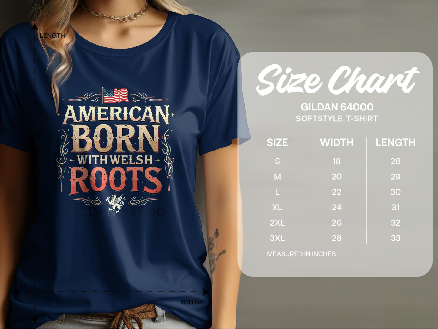 Patriotic American Born With Welsh Roots Graphic T-Shirt - Living Stone Gifts