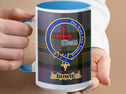 Scottish Clan Crest Tartan Design Bowie Mug - Living Stone Gifts