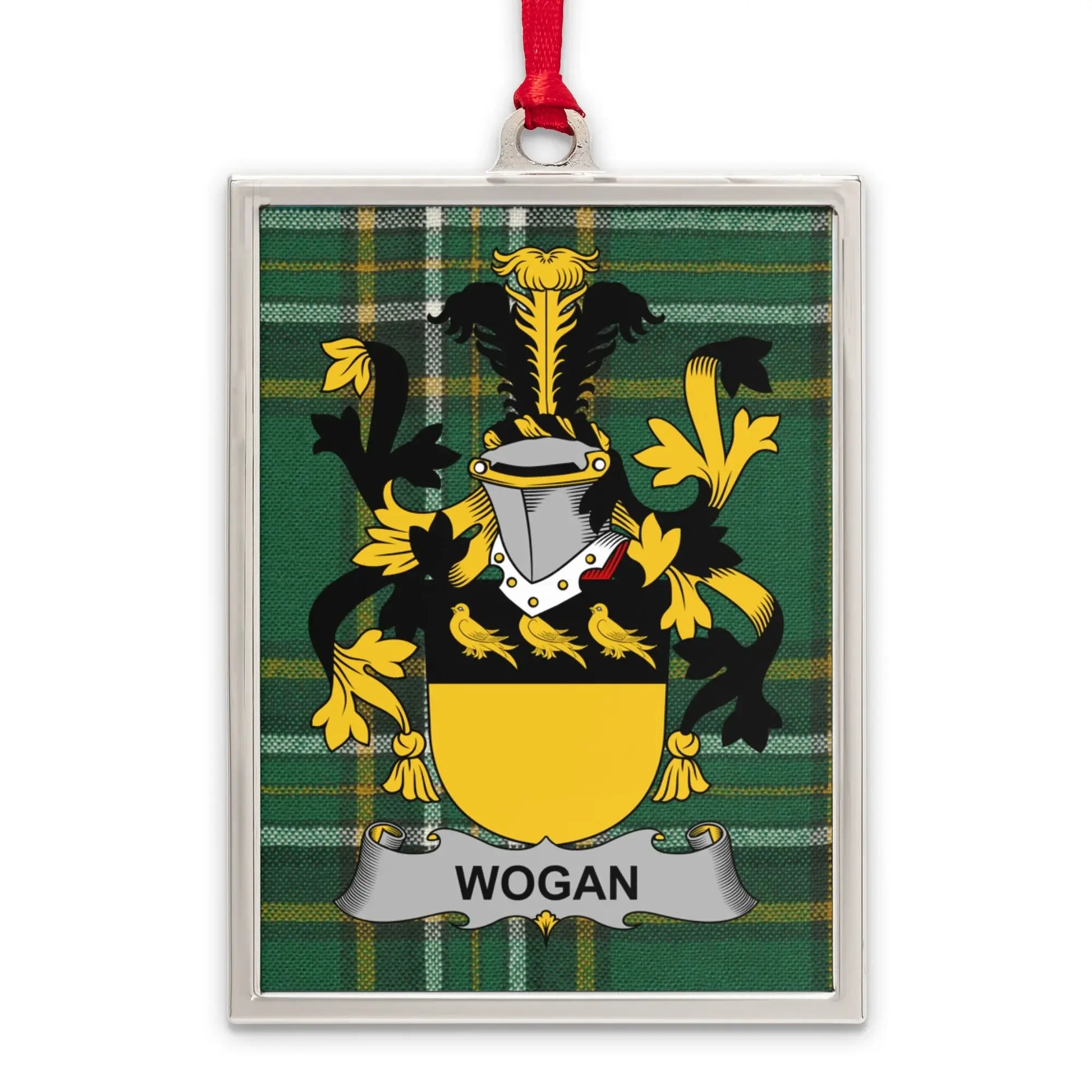 Wogan Family Crest Plaid Background Ornament product