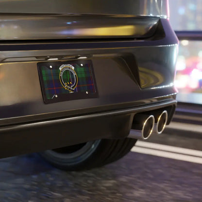 Custom License Plate with Unique Plaid Design product