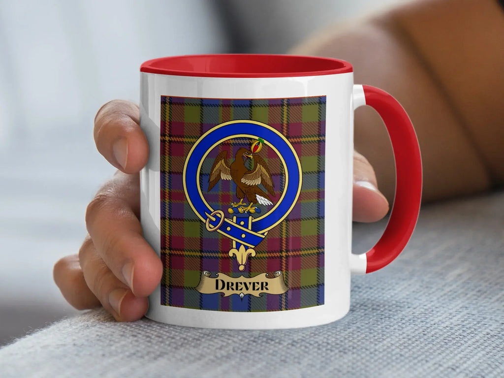 Drever family crest ceramic mug for everyday coffee and tea