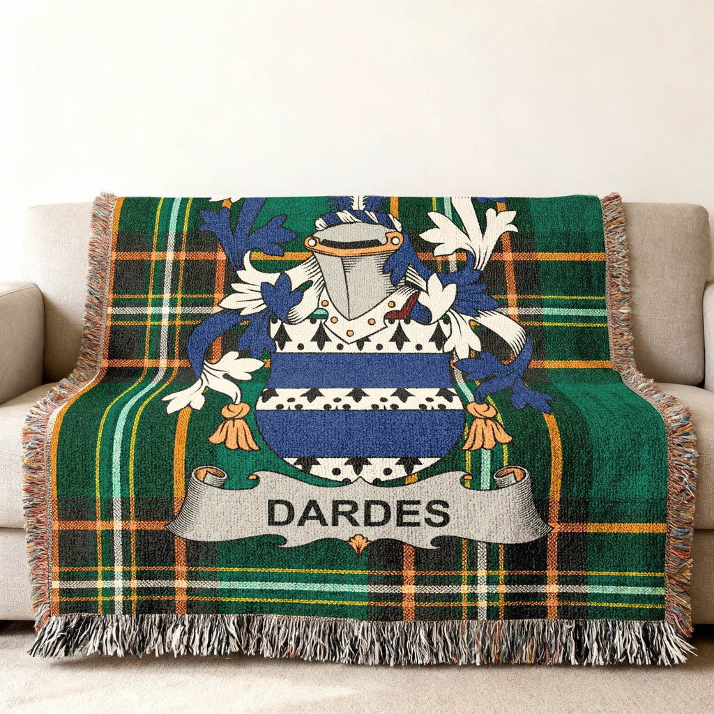 Dardes Family Crest Tartan Plaid Pattern Throw Blanket product type