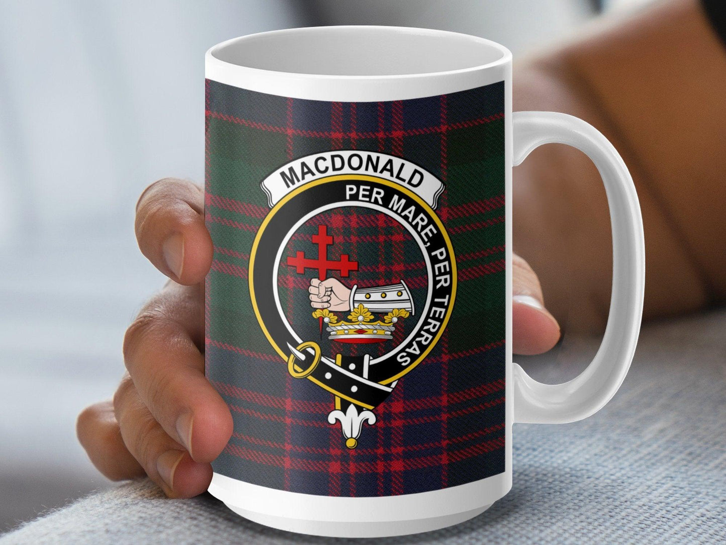 Scottish Clan MacDonald Tartan Crest Plaid Mug - Living Stone Gifts