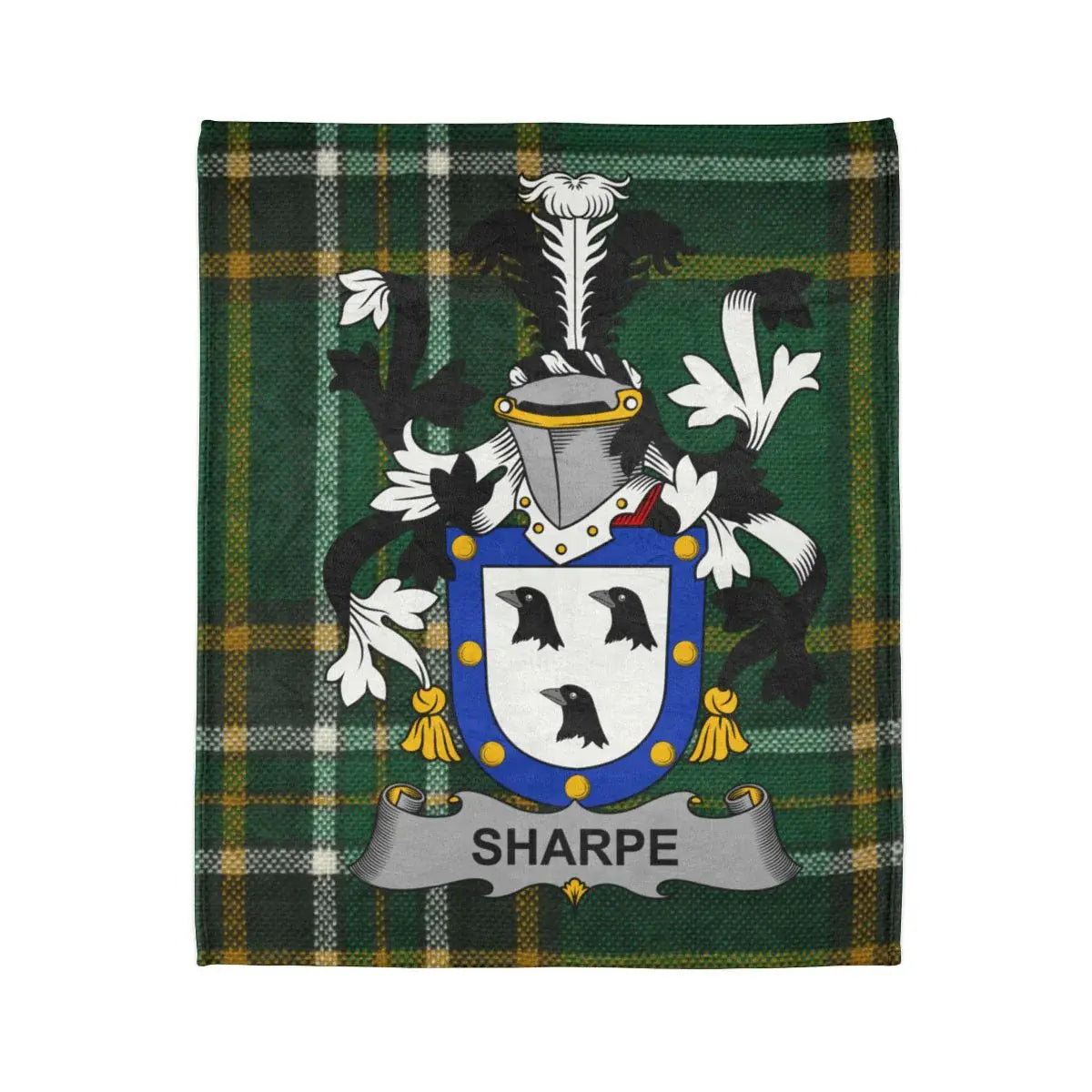 Sharpe Family Crest Heritage Green Tartan Blanket product