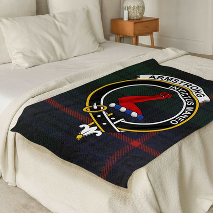 Armstrong Clan Crest Scottish Tartan Throw Blanket - Living Stone Gifts