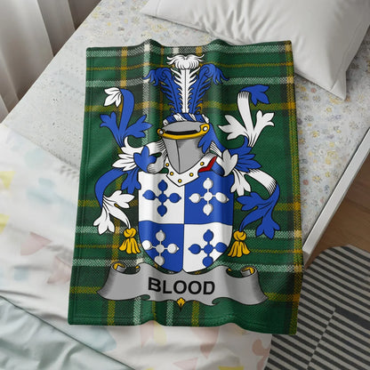 Family Crest Blue and Green Plaid Blanket product